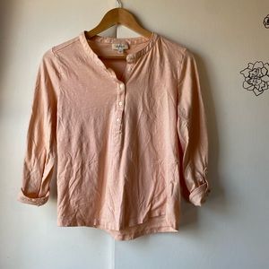 3/$15 Style & Co Peach Colored Shirt 3/4 Quarter Sleeve Medium